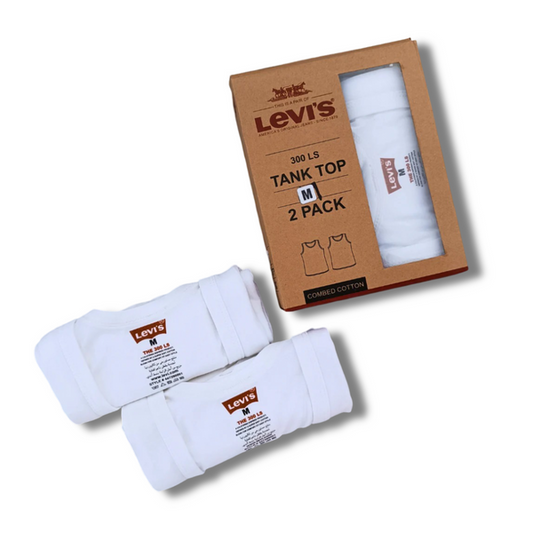 Levi-s Mens Vest Banyan for Mens Slim Fit White ( Pack of 2 )
