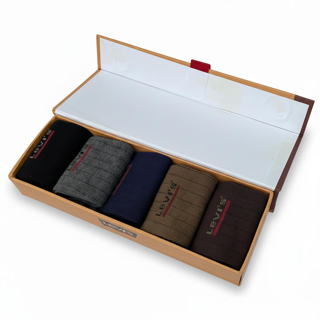 Export Quality Socks Pack of 5 Premium Box LVS 1