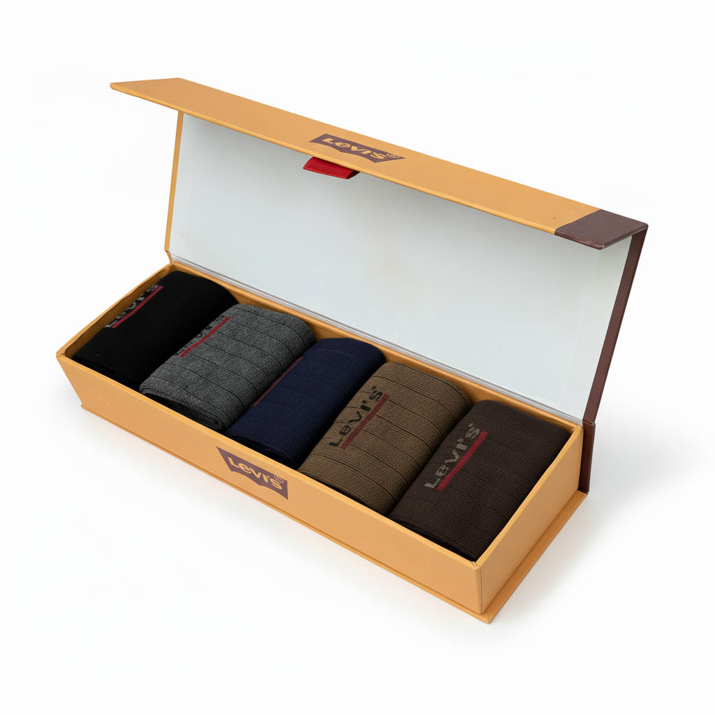 Export Quality Socks Pack of 5 Premium Box LVS 1