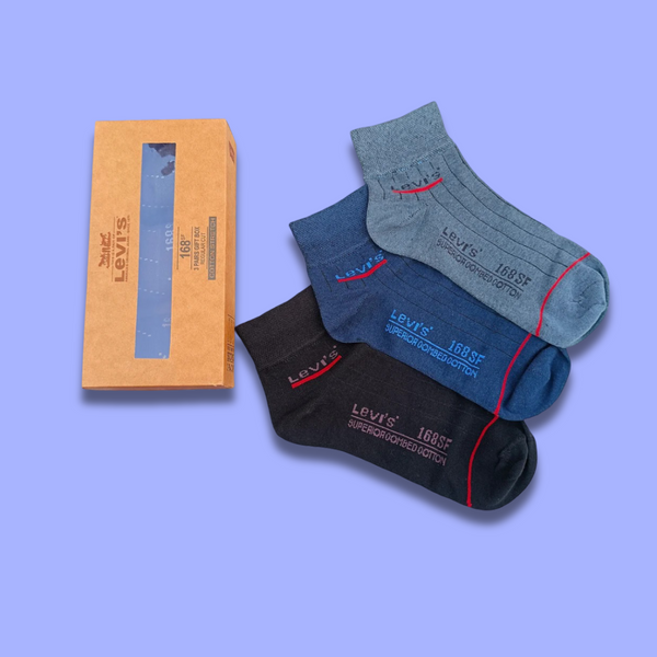 Export Quality Ankle Socks Pack of 3 Premium Box L4