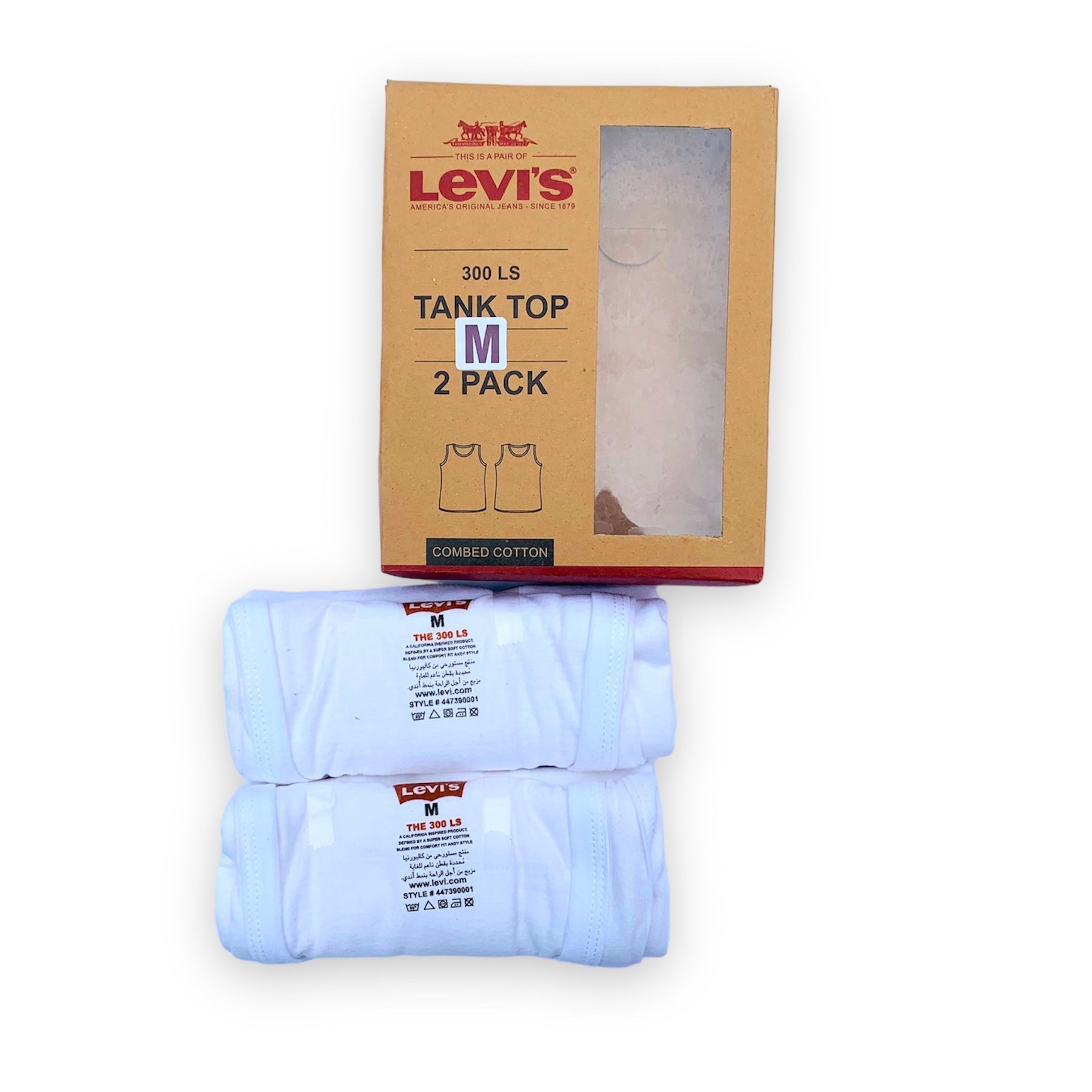 Levi-s Mens Vest Banyan for Mens Slim Fit White ( Pack of 2 )