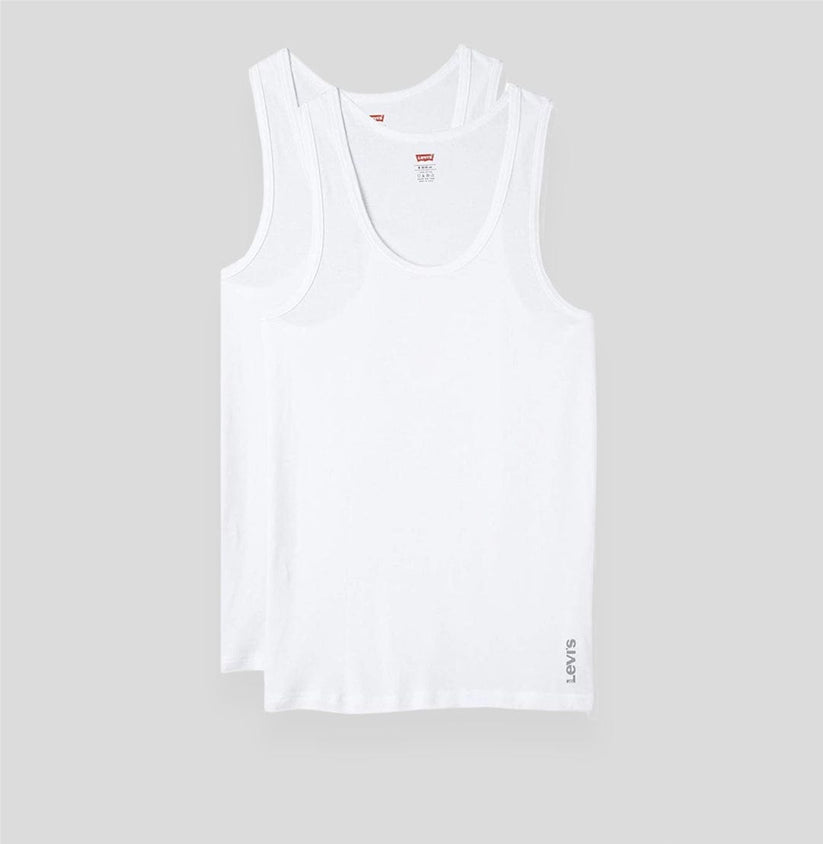 Levi-s Mens Vest Banyan for Mens Slim Fit White ( Pack of 2 )